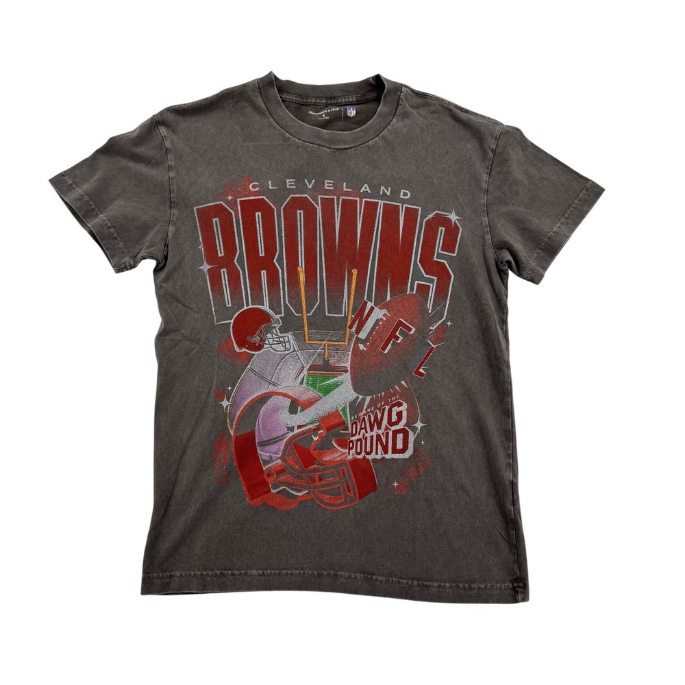 Abercrombie & Fitch Cleveland Browns NFL Mens Small Gray New Vintage Graphic Tee